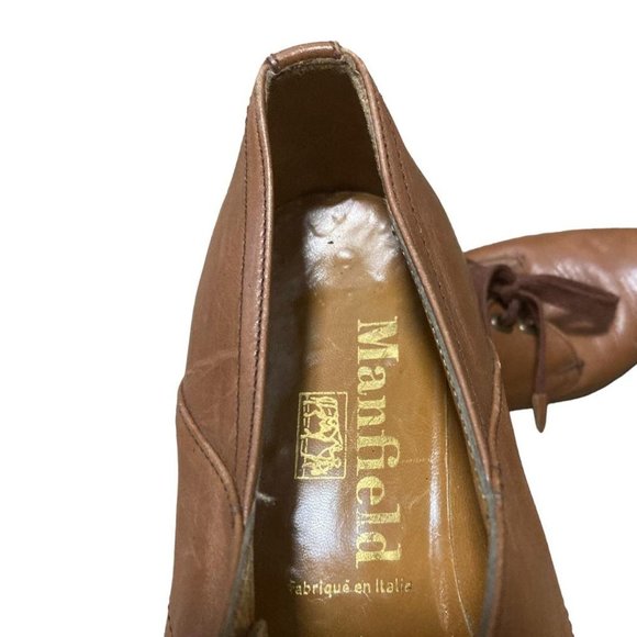 light brown lace up oxfords brogues preppy shoes size 36.5 / 6.5 - Picture 4 of 4